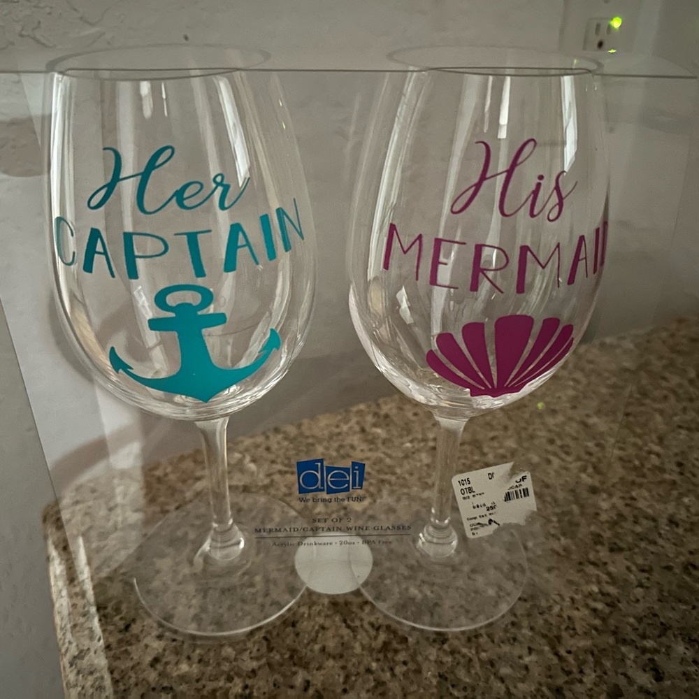 Mermaid Plastic wine glasses
